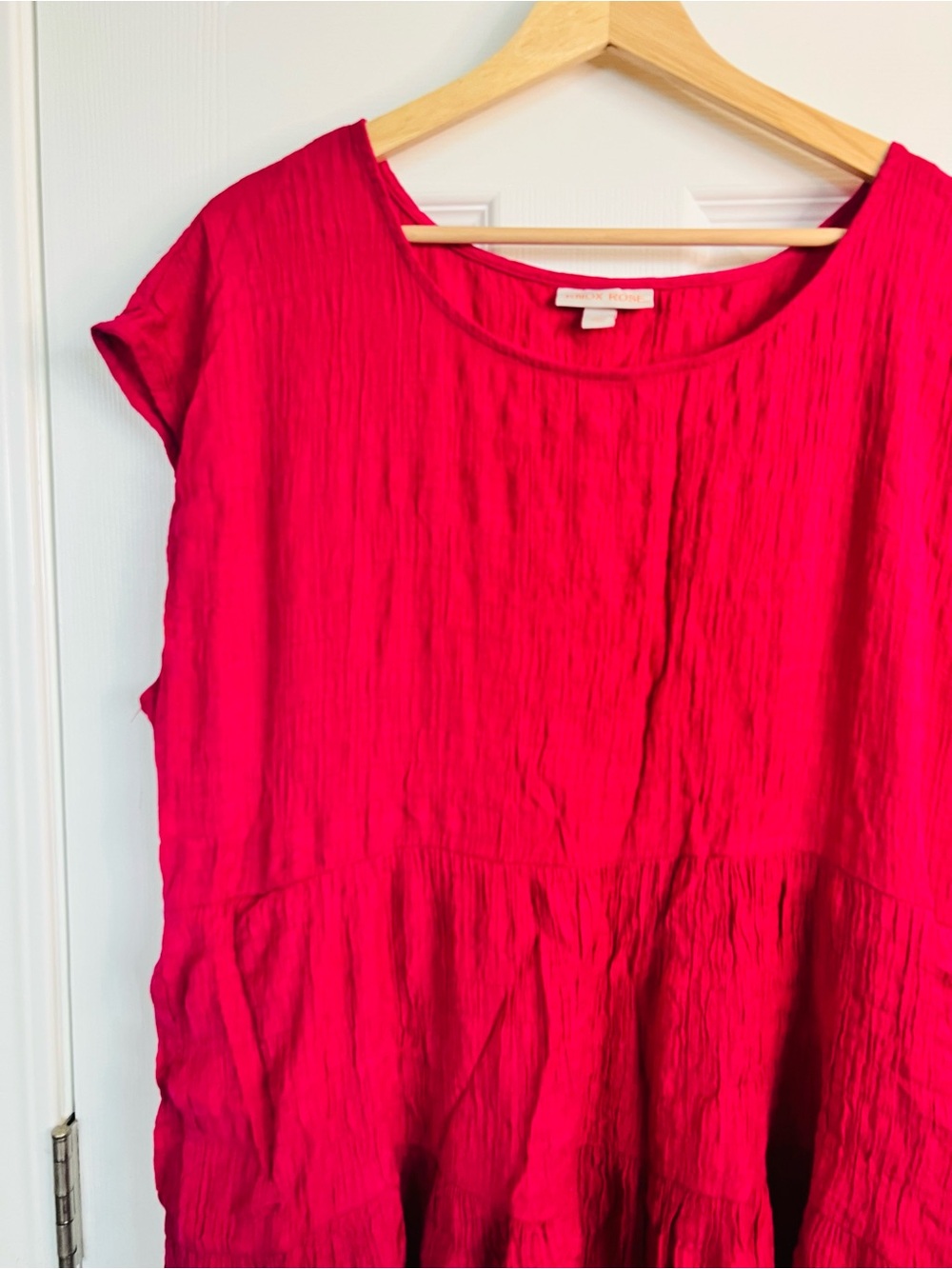 Knox Rose Crinkle Tiered Tunic - Bright Fuchsia